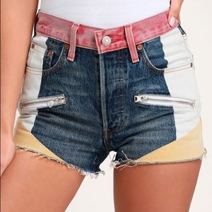 Levi’s color block denim shorts